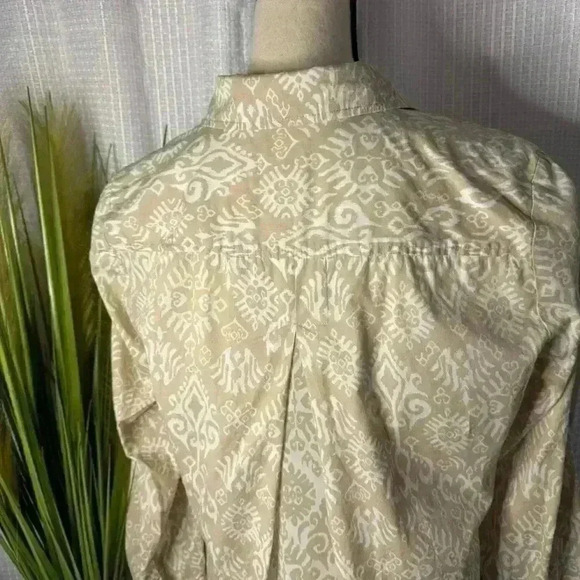 Chico’s Women’s Top Size 0 Small Long Sleeve Button Up Beige High Low Tunic - Picture 8 of 14